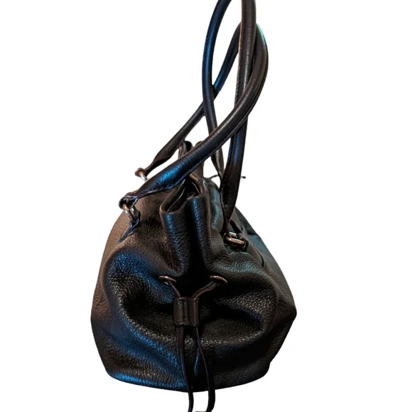 VGUC Kate Spade Black Pebbled Leather Westbury Satchel w/Side Drawstring - Picture 5 of 10